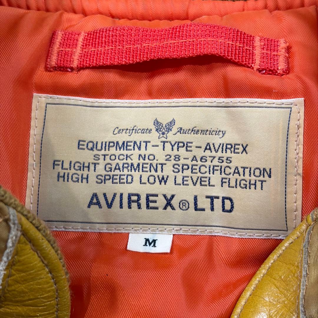 【美品】AVIREX MA-1 ボンバージャケット ペイント 中綿 タン M