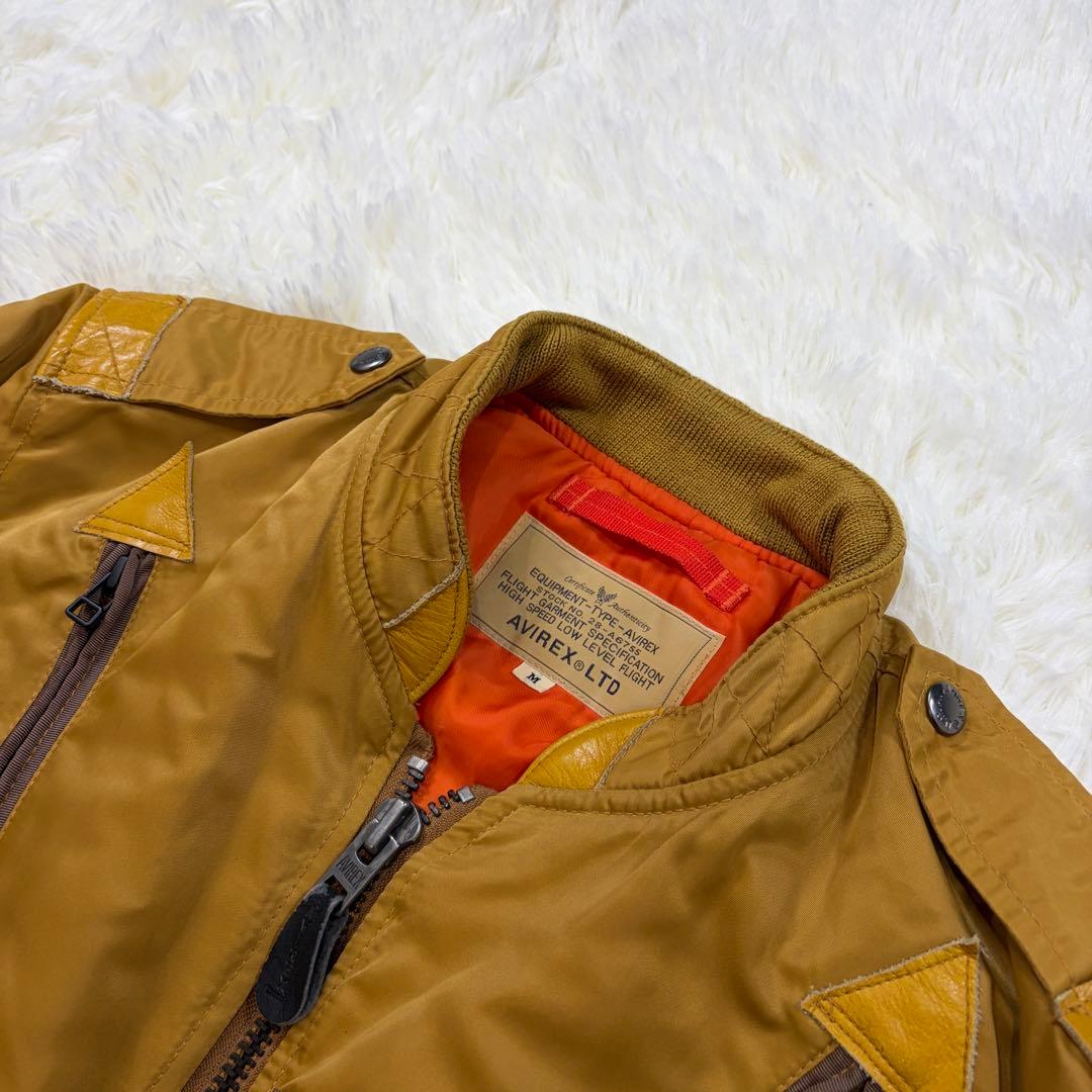 【美品】AVIREX MA-1 ボンバージャケット ペイント 中綿 タン M
