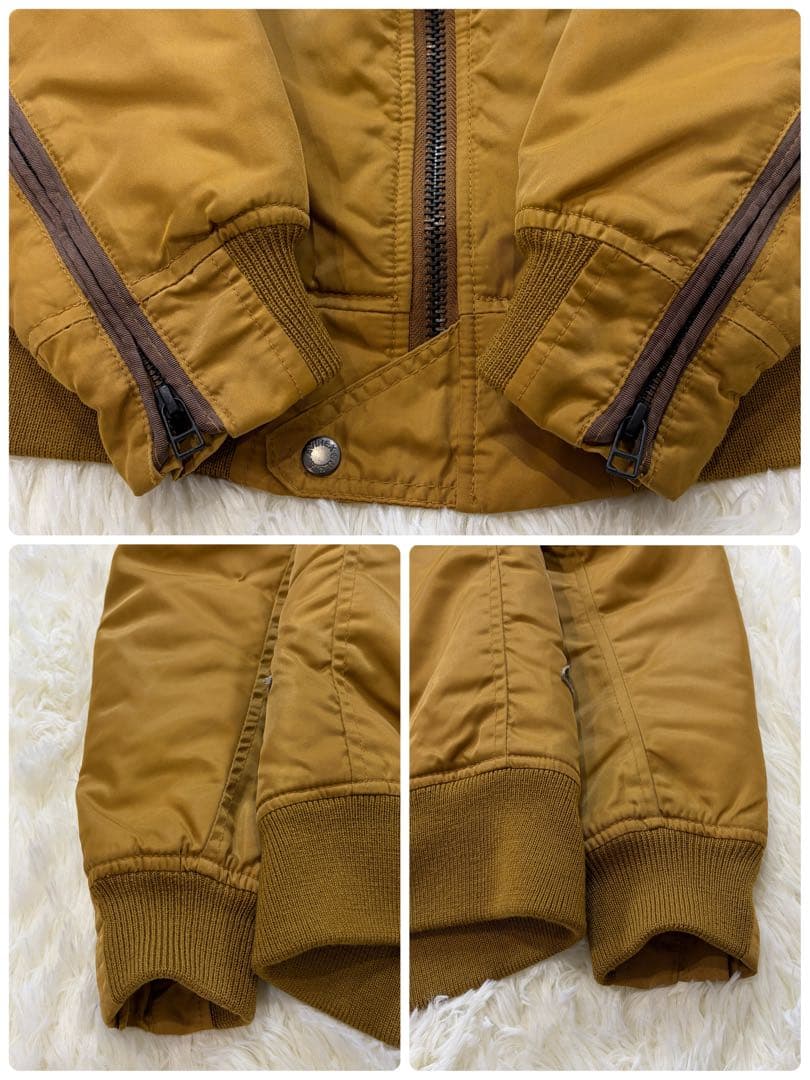 【美品】AVIREX MA-1 ボンバージャケット ペイント 中綿 タン M