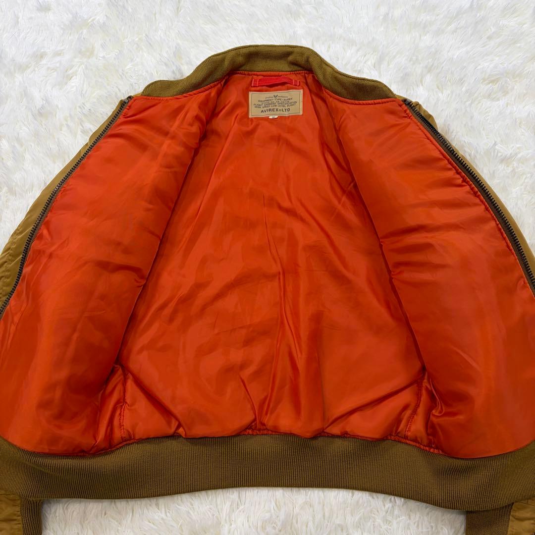 【美品】AVIREX MA-1 ボンバージャケット ペイント 中綿 タン M