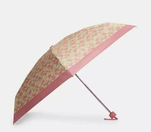 COACH兼用傘UVカット ミニ アンブレラ・シグネチャー ハート プリント