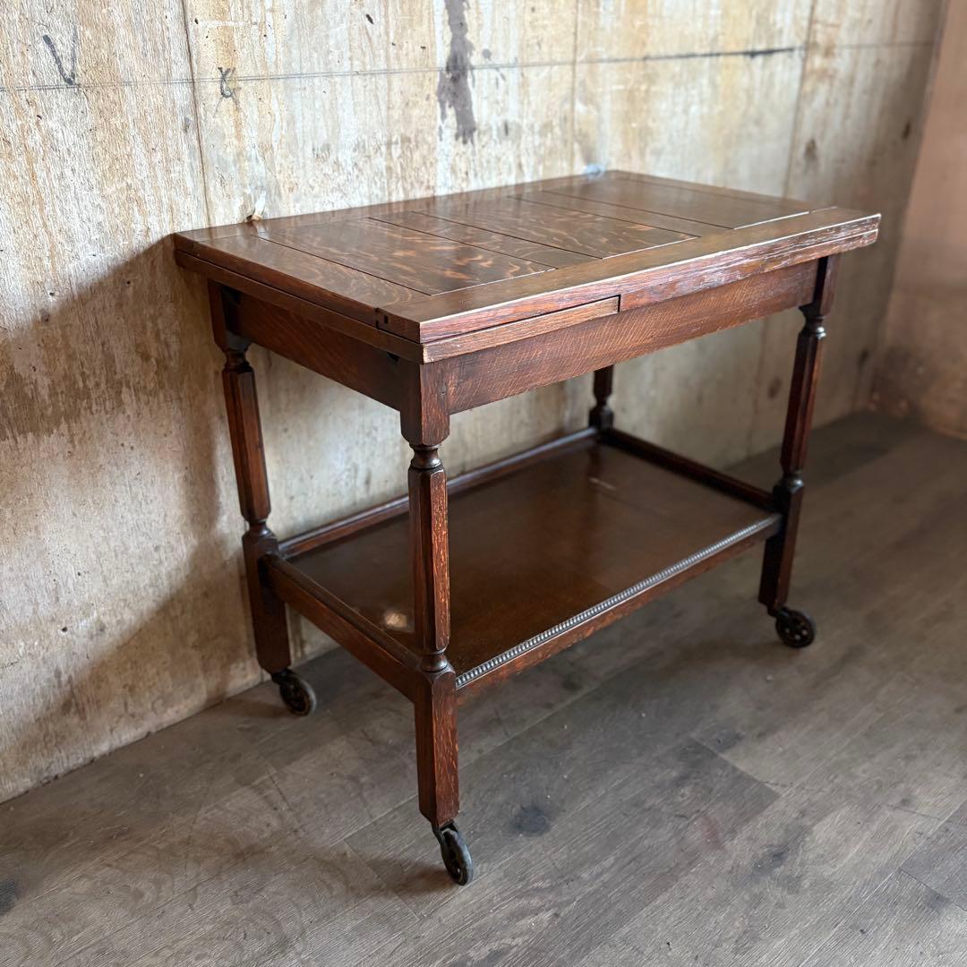 英国アンティーク　ドローリーフ ワゴンテーブル　ヴィンテージ