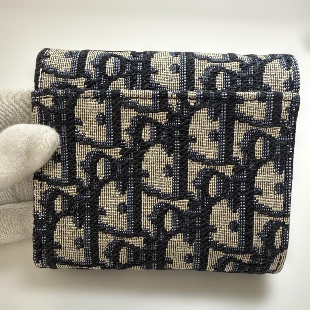 まきちゃんずDior ロゴ入り三つ折り財布 ネイビーアイボリー　新品未使用