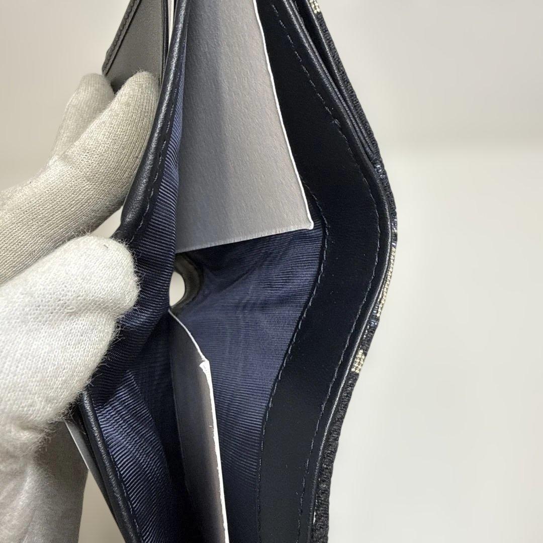 まきちゃんずDior ロゴ入り三つ折り財布 ネイビーアイボリー　新品未使用