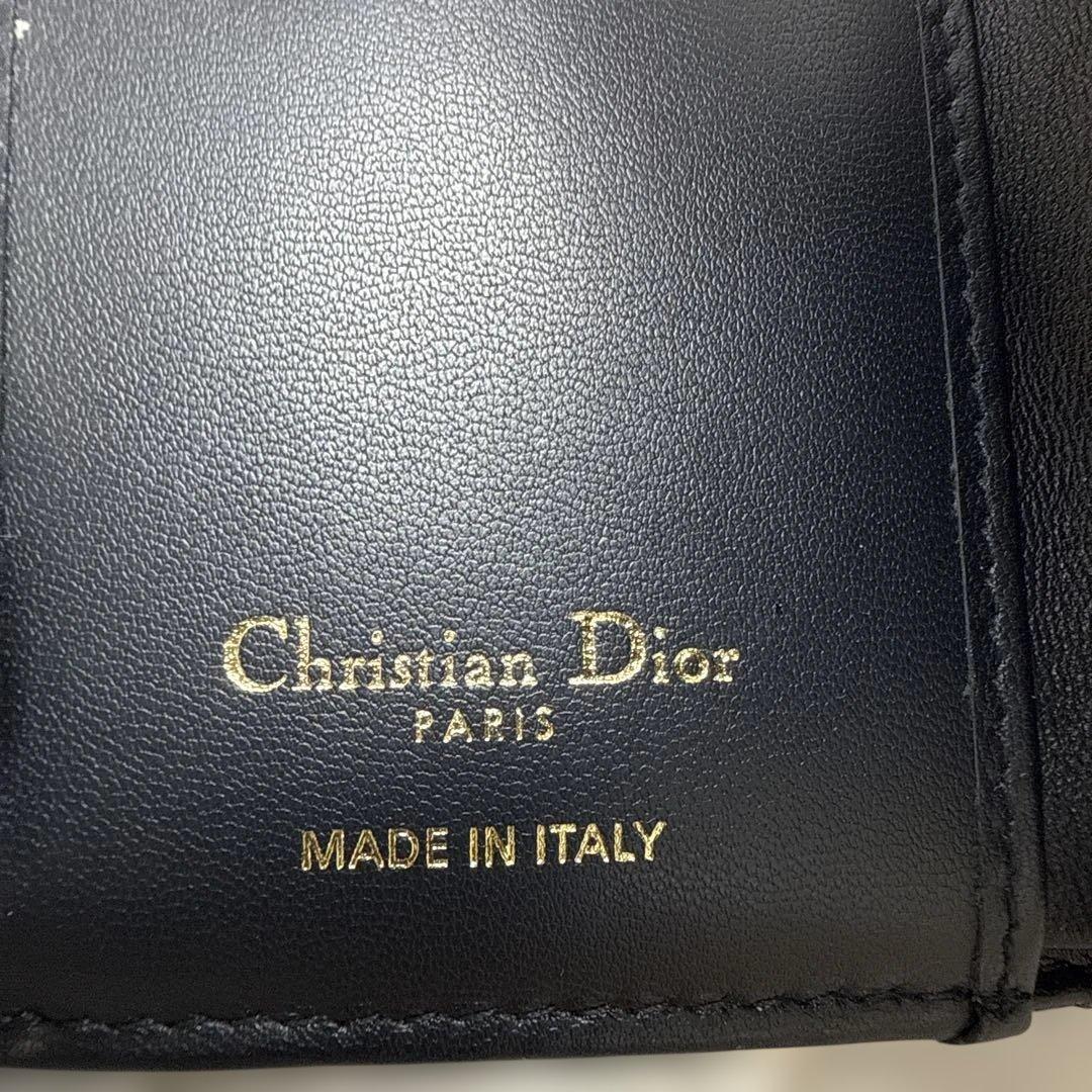 まきちゃんずDior ロゴ入り三つ折り財布 ネイビーアイボリー　新品未使用