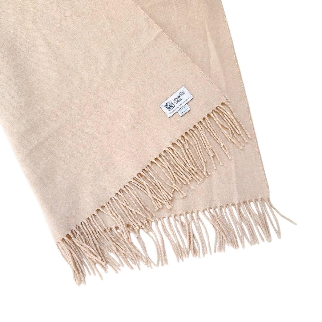 【美品】ジョンストンズ オブ エルガン 大判 ストール カシミア 100%