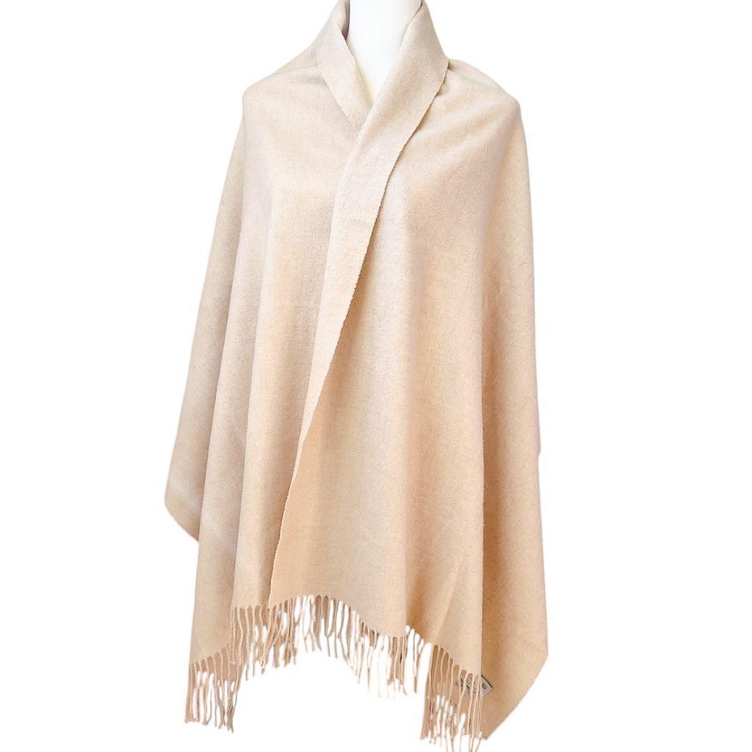 【美品】ジョンストンズ オブ エルガン 大判 ストール カシミア 100%