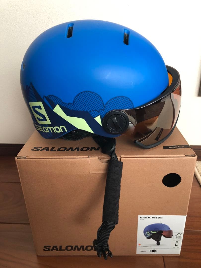 Salomon GROM VISOR 青 ヘルメット