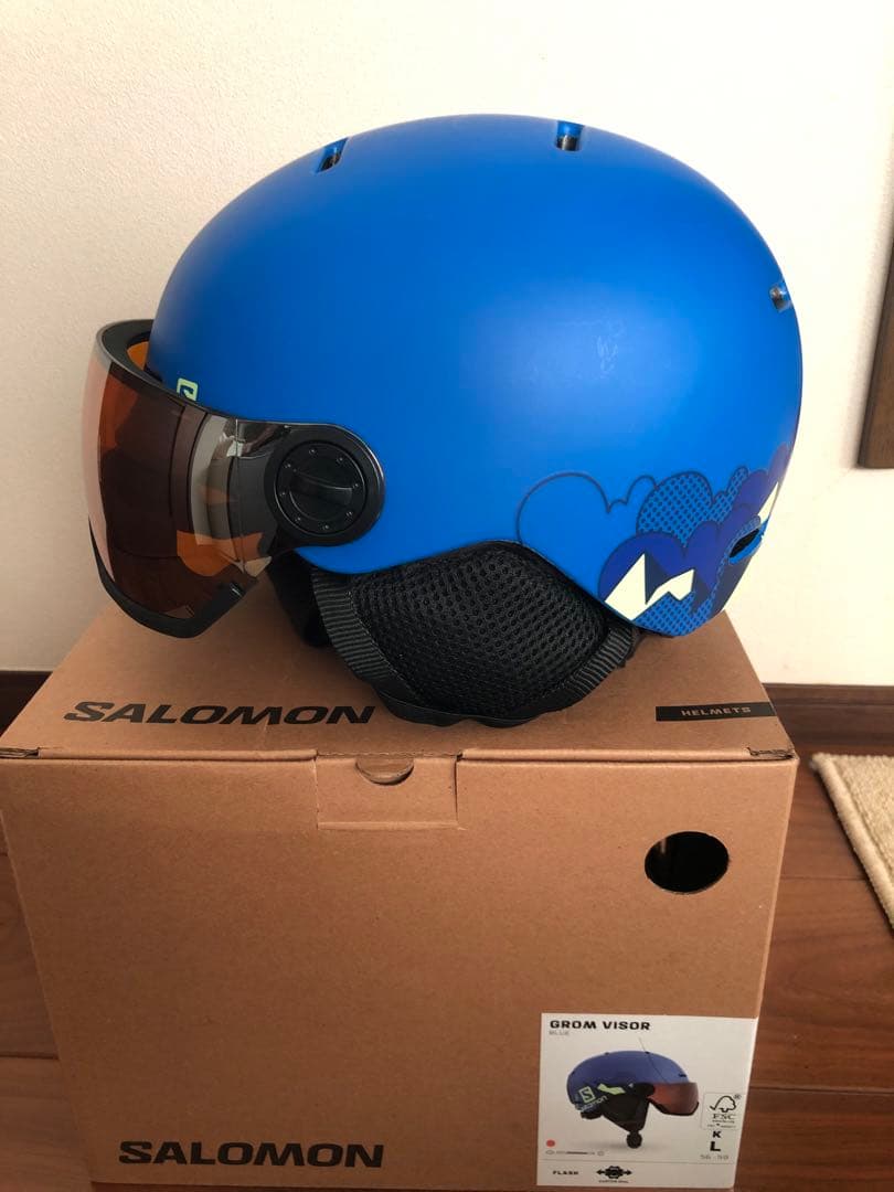 Salomon GROM VISOR 青 ヘルメット