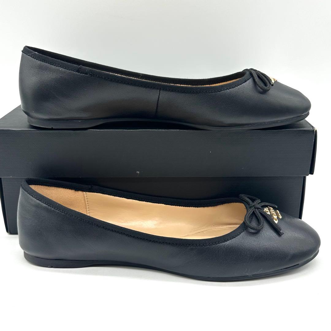 【美品】コーチ アリーナバレエ バレエシューズ レザー ブラック 24cm