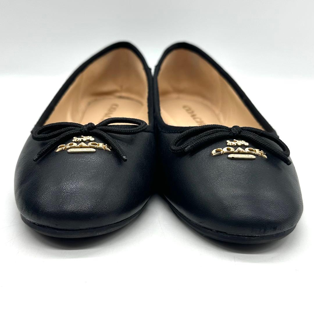 【美品】コーチ アリーナバレエ バレエシューズ レザー ブラック 24cm