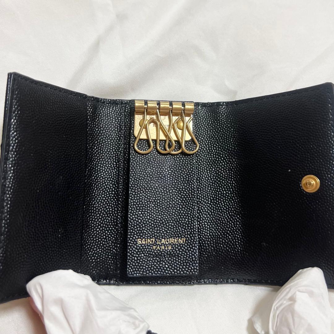 11/19限りセール✨サンローラン YSL キーケース ブラック カサンドラロゴ