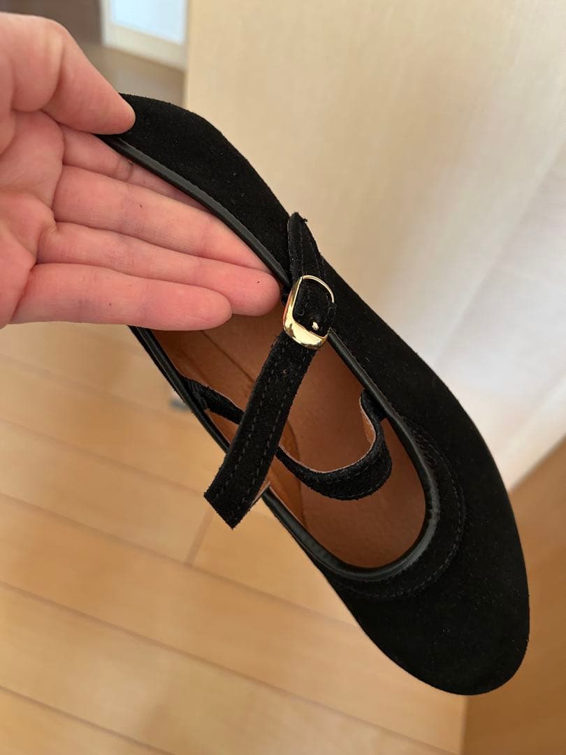 フラメンコシューズ スエード 黒 36