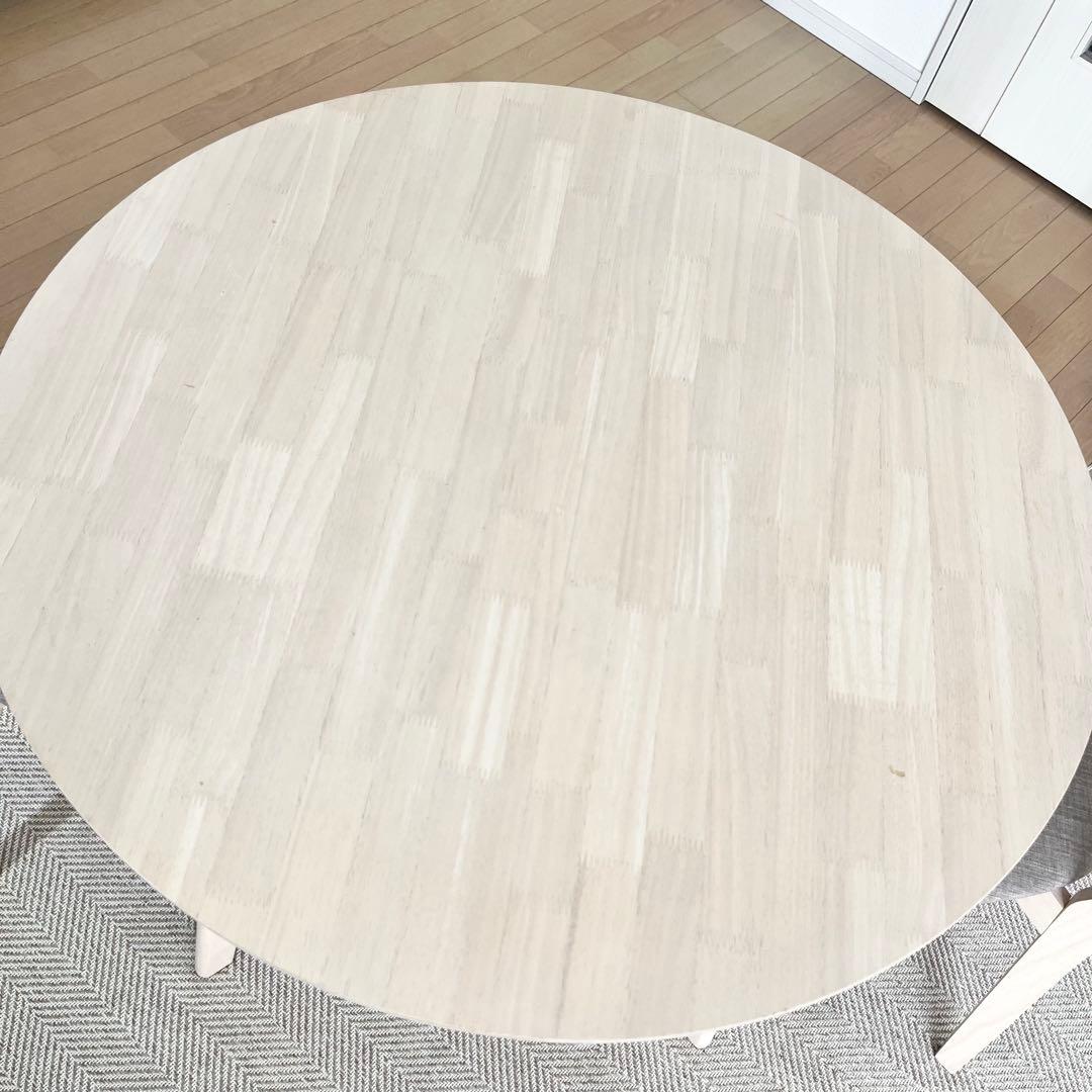 北欧風2人掛けダイニングテーブルセット(3点) 丸テーブル　LOWYA