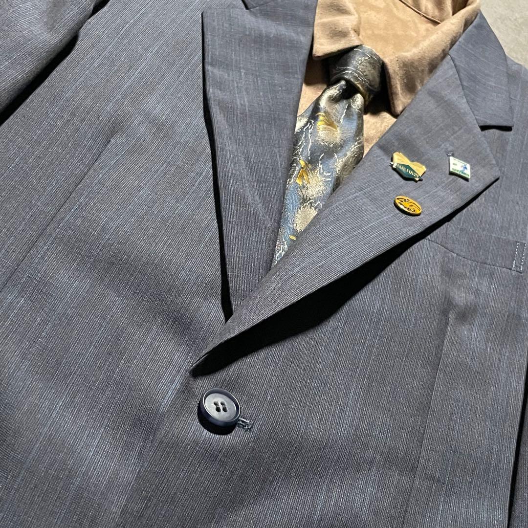 特注【vintage】セットアップ シングルスーツ カジュアル　くすみブルー