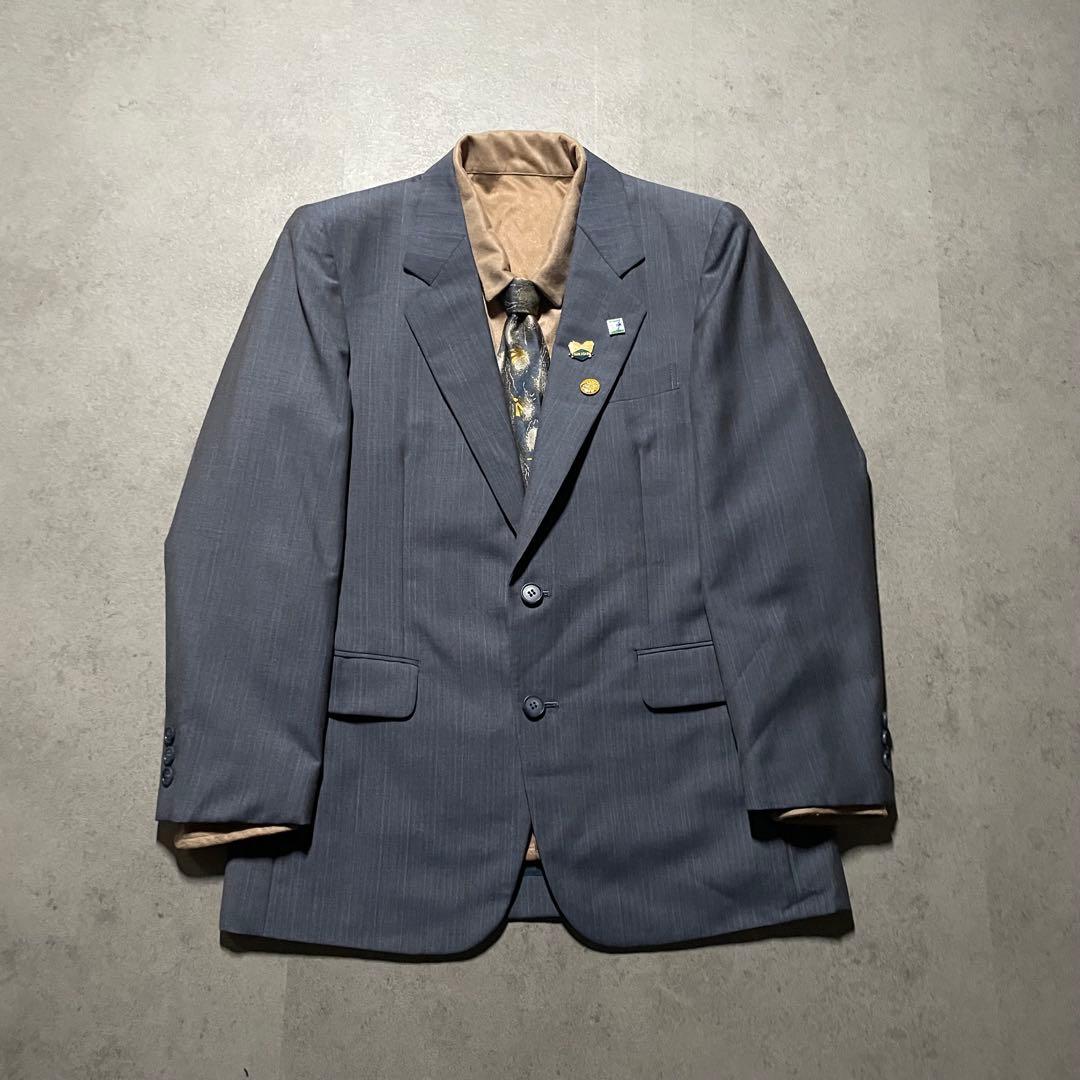 特注【vintage】セットアップ シングルスーツ カジュアル　くすみブルー