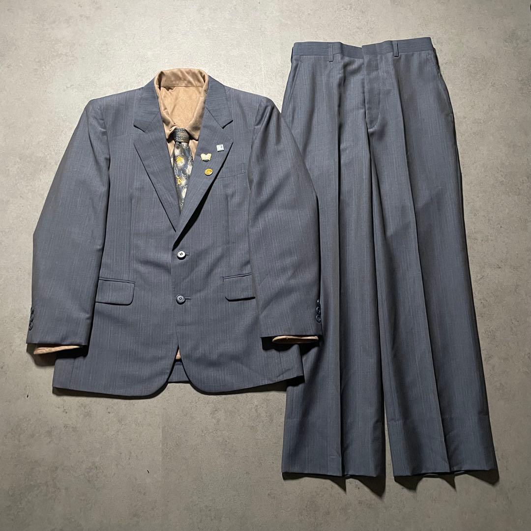 特注【vintage】セットアップ シングルスーツ カジュアル　くすみブルー