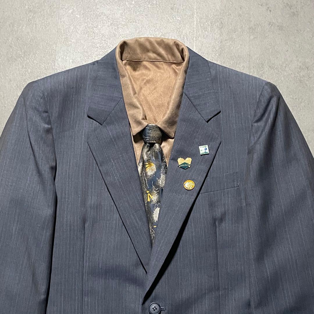 特注【vintage】セットアップ シングルスーツ カジュアル　くすみブルー