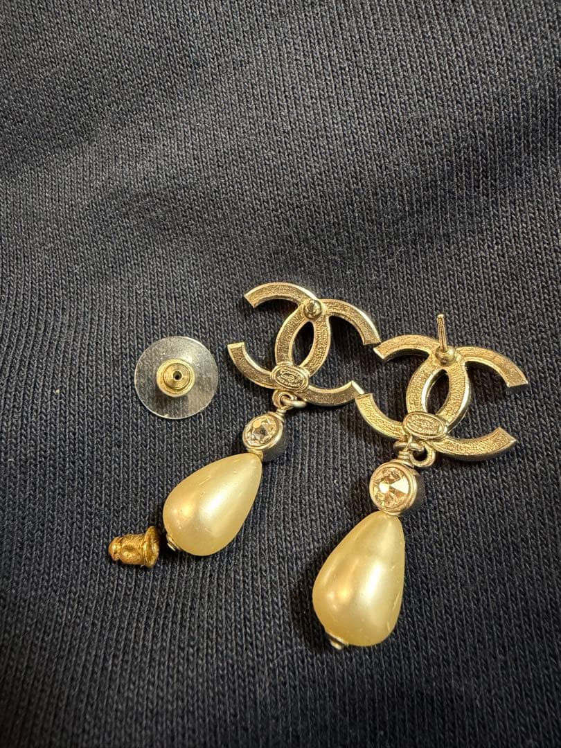 『正規品』　CHANEL シルバー×パールCCロゴ