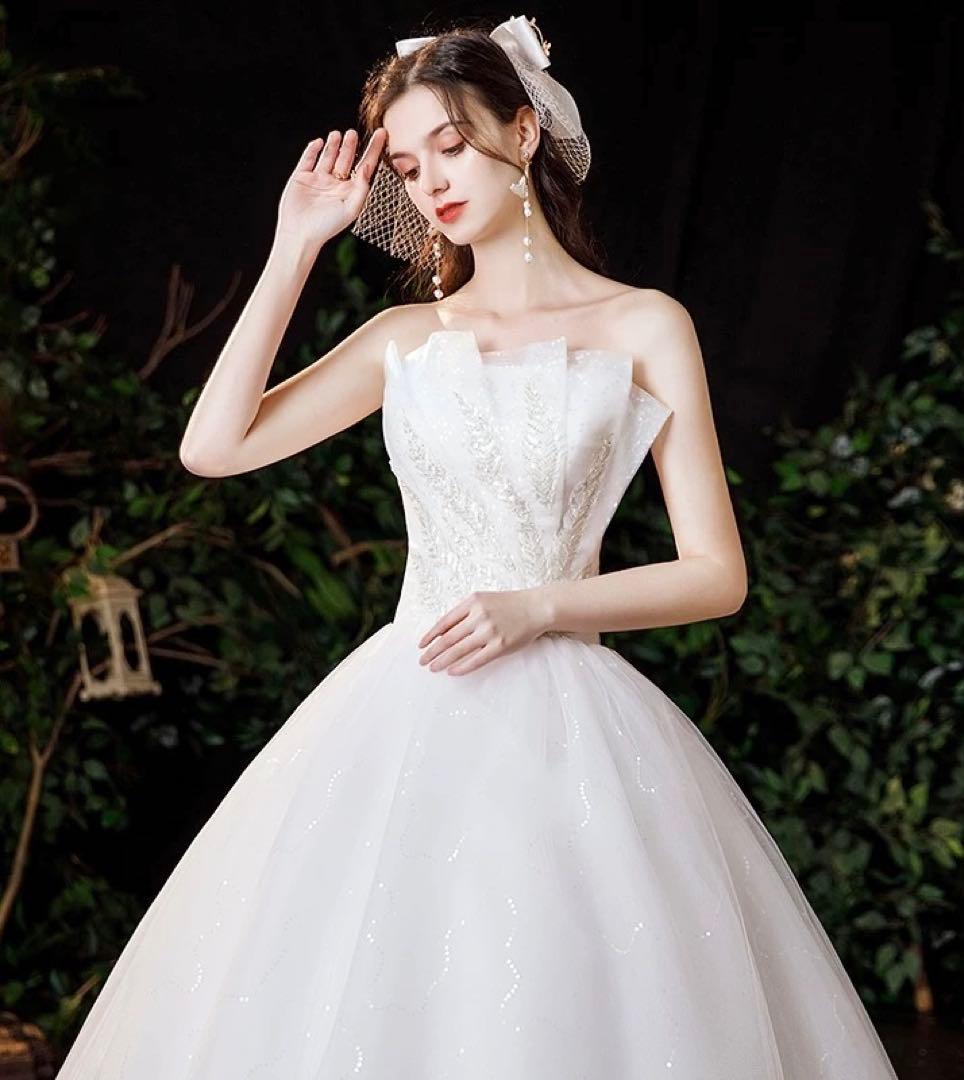 プリンセスライン✨ウェディングドレス　チューブトップ　結婚式　前撮り