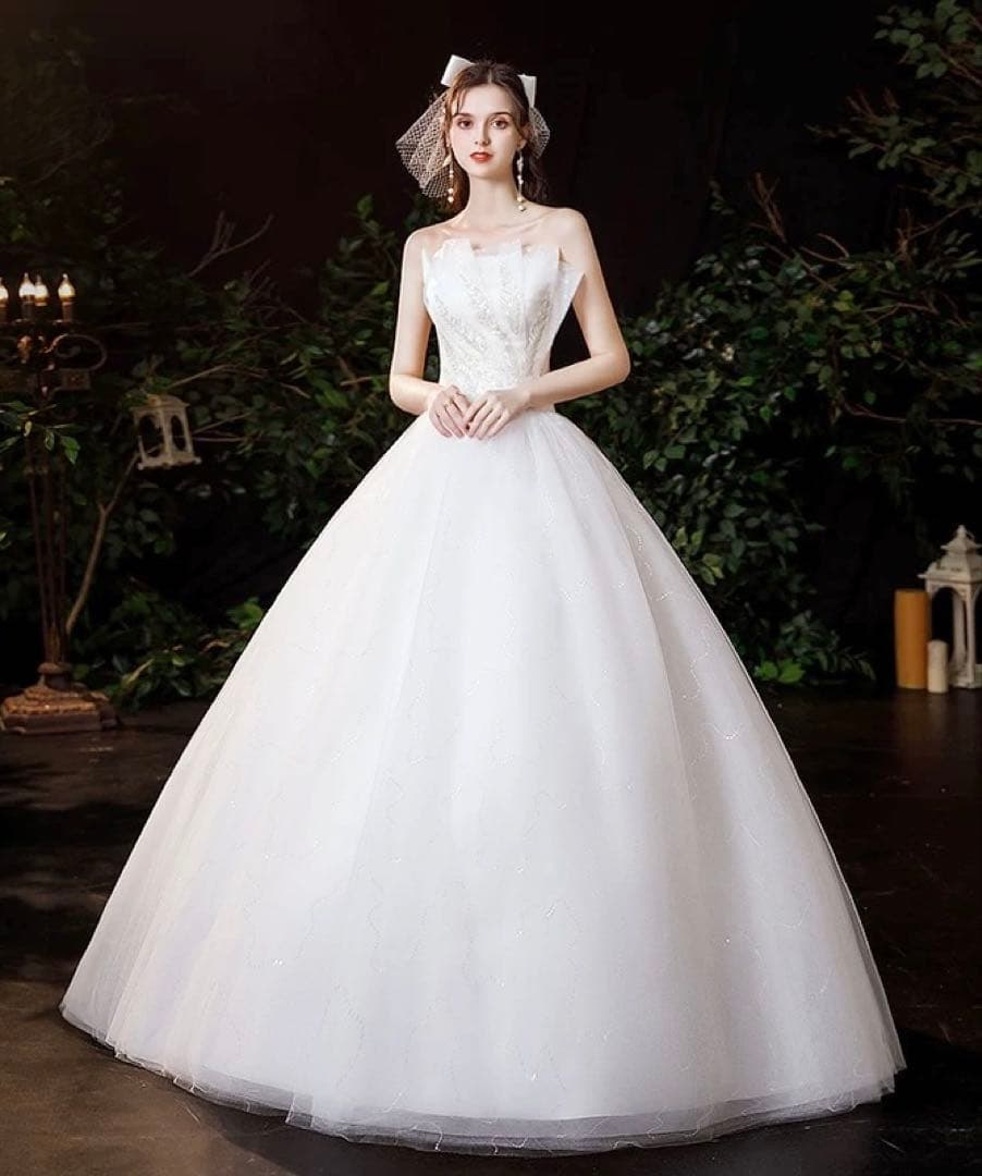 プリンセスライン✨ウェディングドレス　チューブトップ　結婚式　前撮り