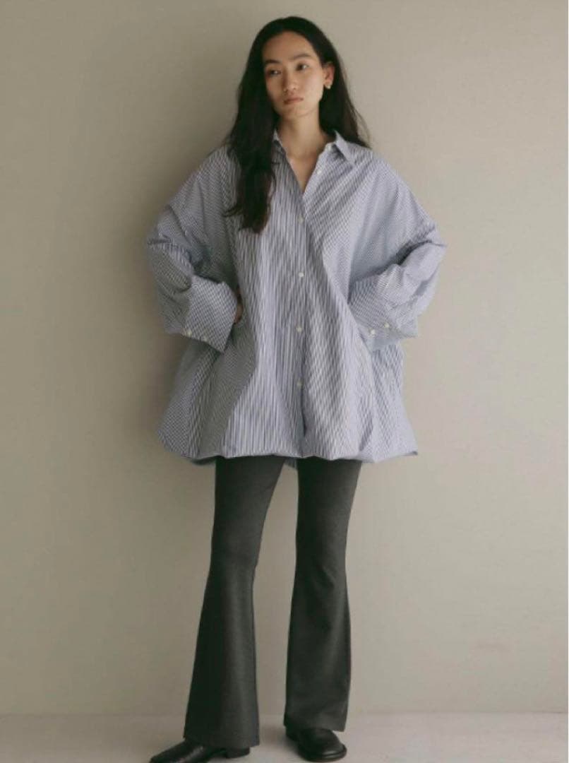 最終値下げ！新品未使用エトレトウキョウバルーンシャツカラーロングブラウス