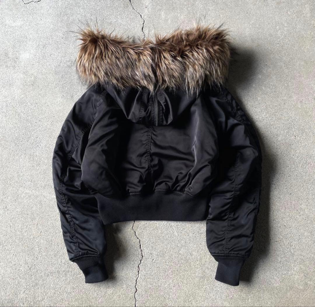 AZUL by moussyファージャケット 黒