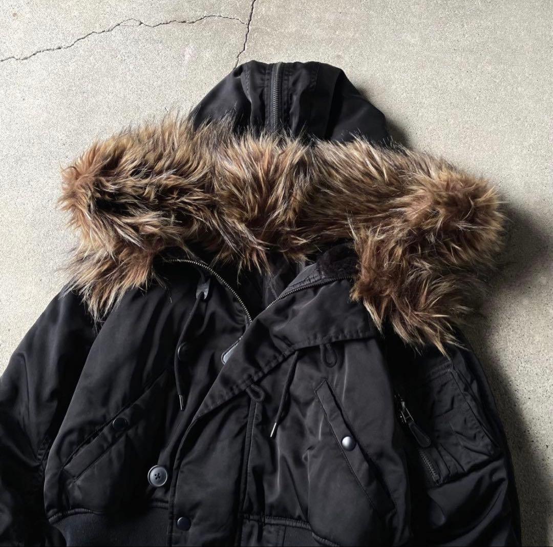 AZUL by moussyファージャケット 黒