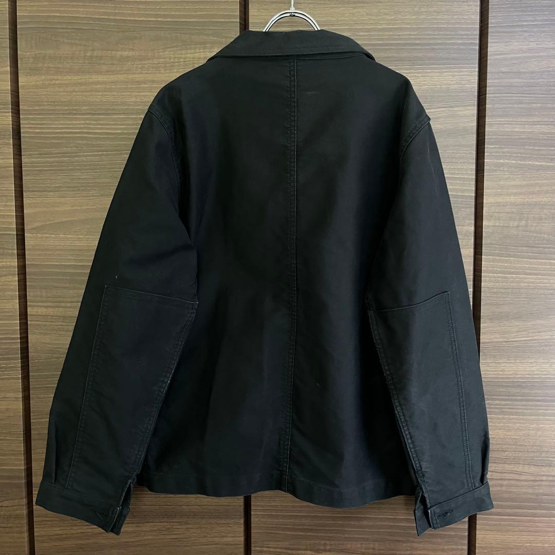 ル トラヴァイユール ガリス モールスキン フレンチワークジャケット 黒 L相当