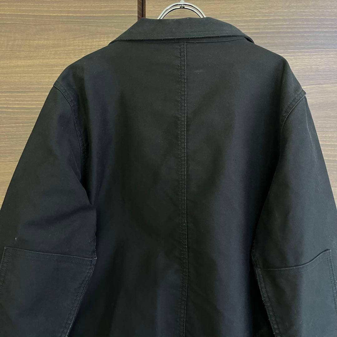 ル トラヴァイユール ガリス モールスキン フレンチワークジャケット 黒 L相当