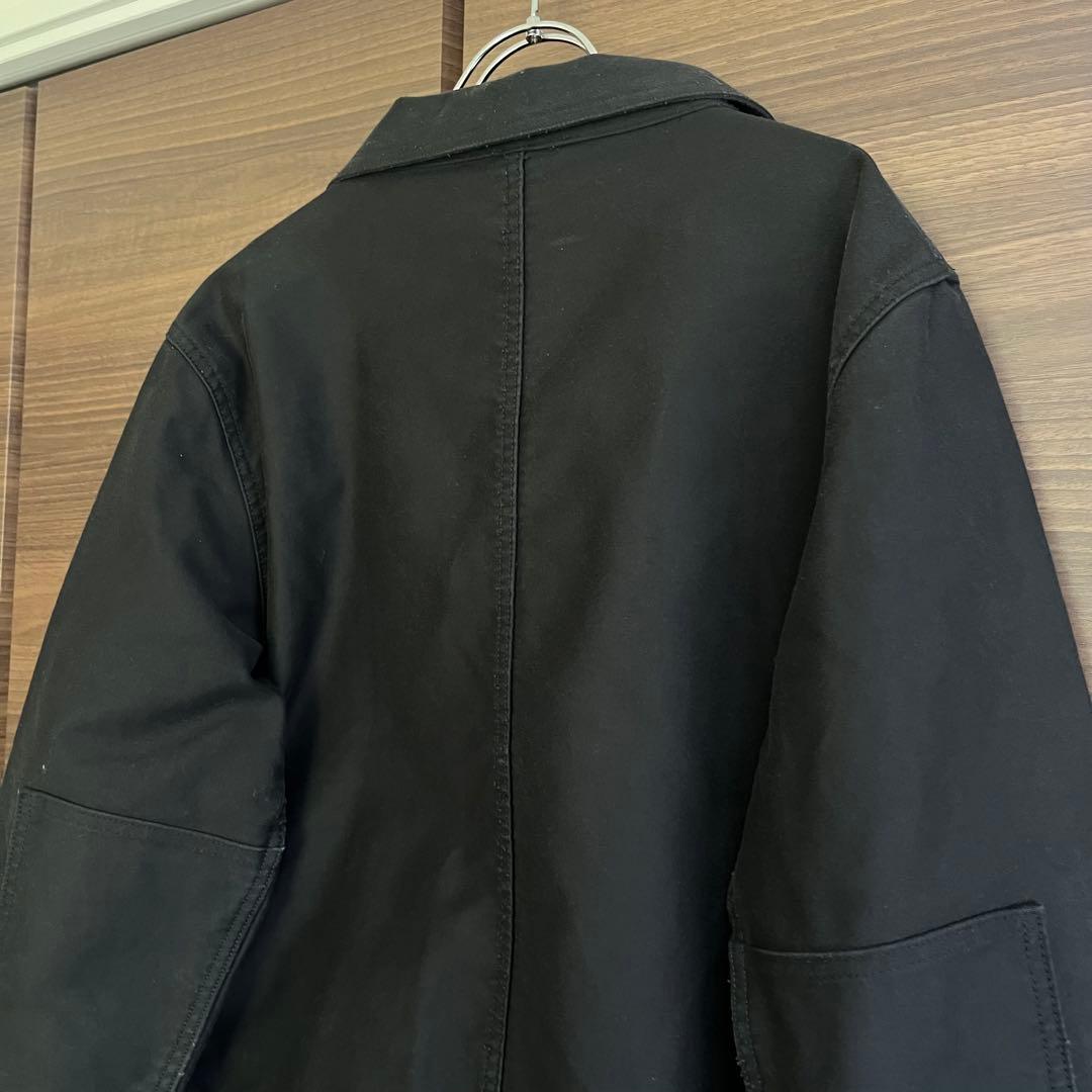 ル トラヴァイユール ガリス モールスキン フレンチワークジャケット 黒 L相当