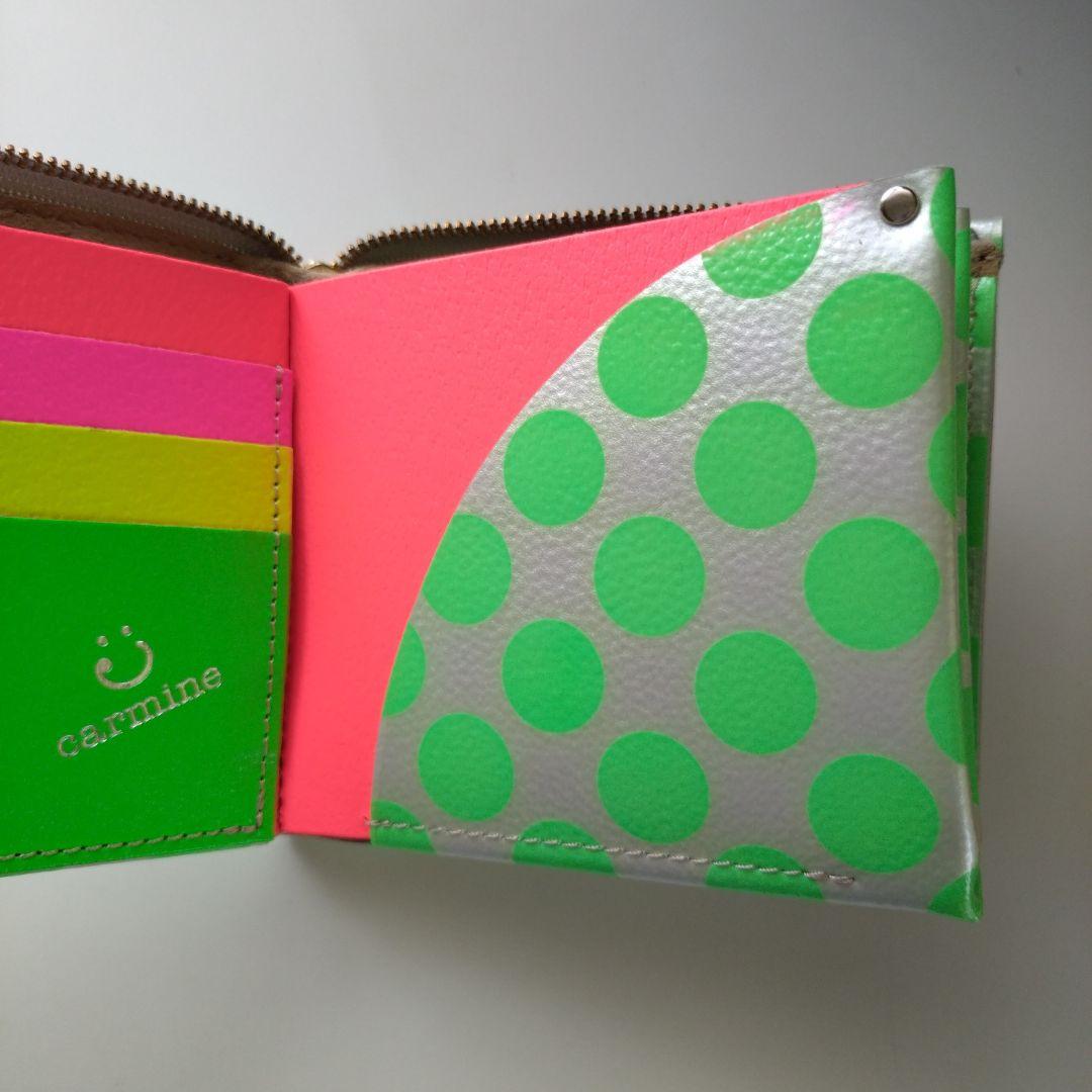 carmine カラフルドット２つ折り財布
