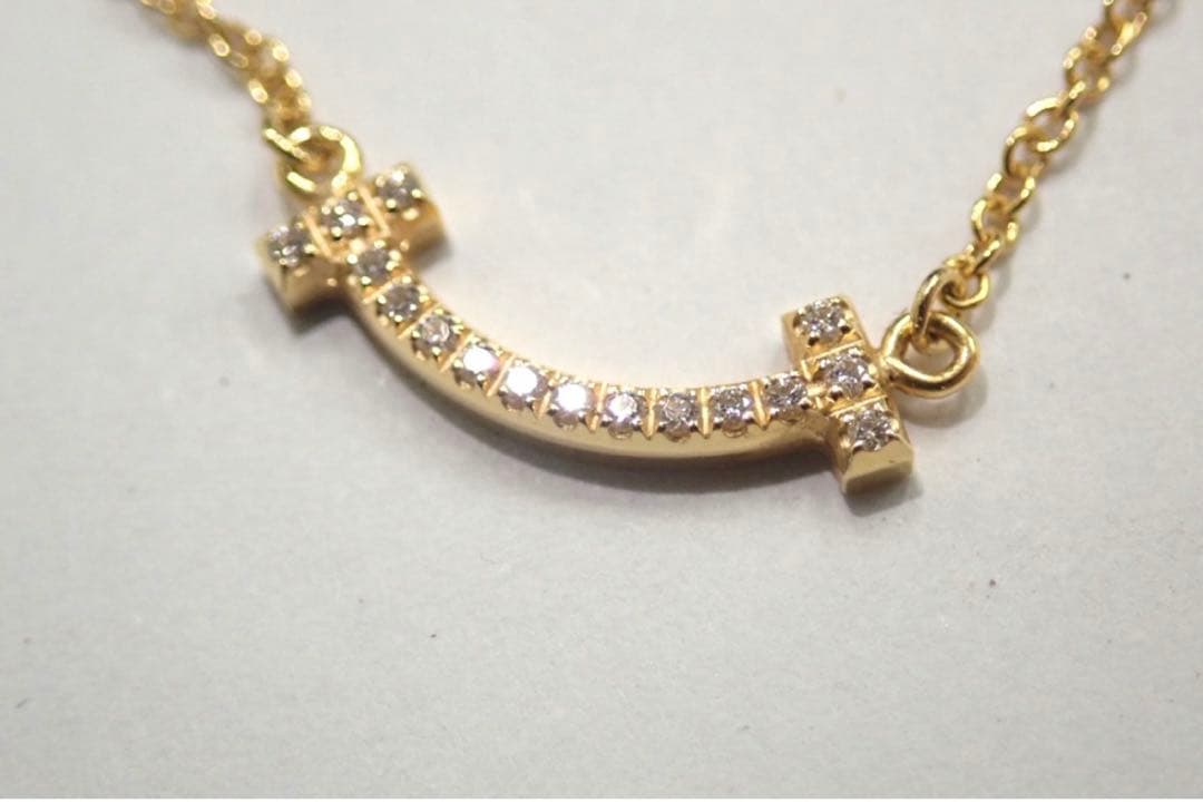 美品　ティファニー スマイルミニ ダイヤモンド k18 YG