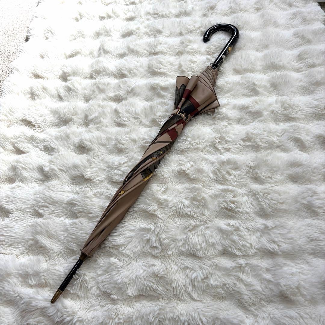 えびちゃん FENDI フェンディ ゴールド 長傘 アンブレラ スカーフ柄