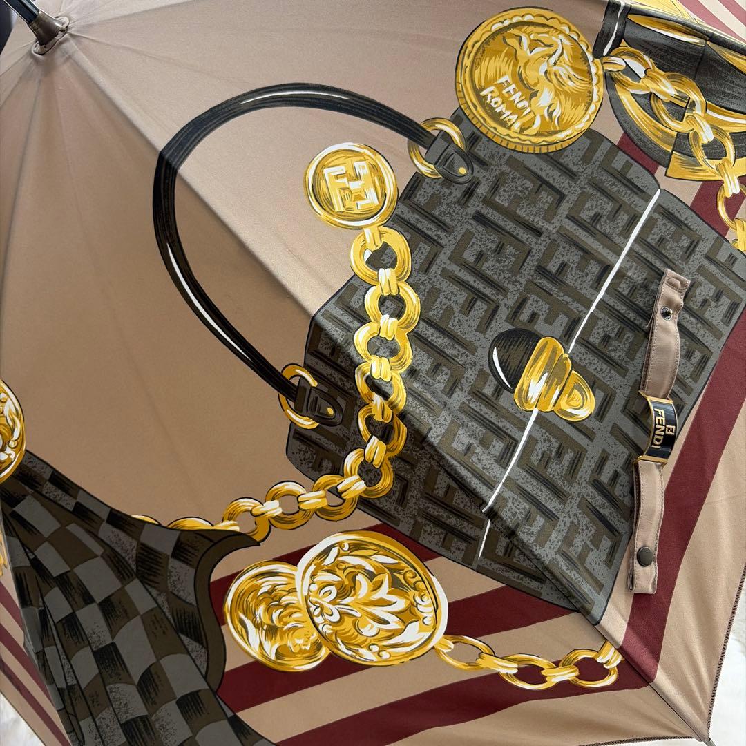 えびちゃん FENDI フェンディ ゴールド 長傘 アンブレラ スカーフ柄