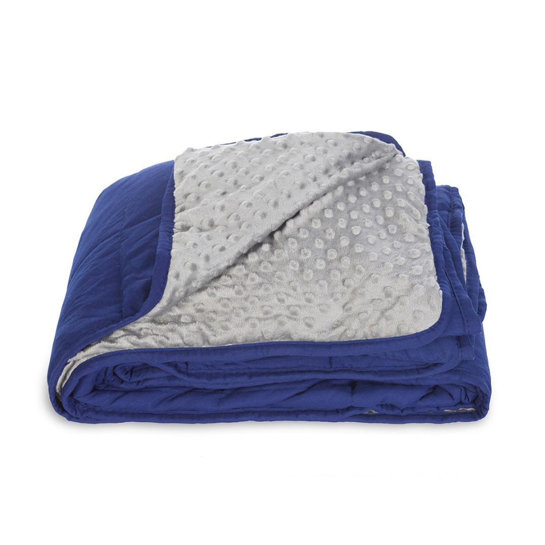 北欧製リバーシブルブランケット ネイビー グレー