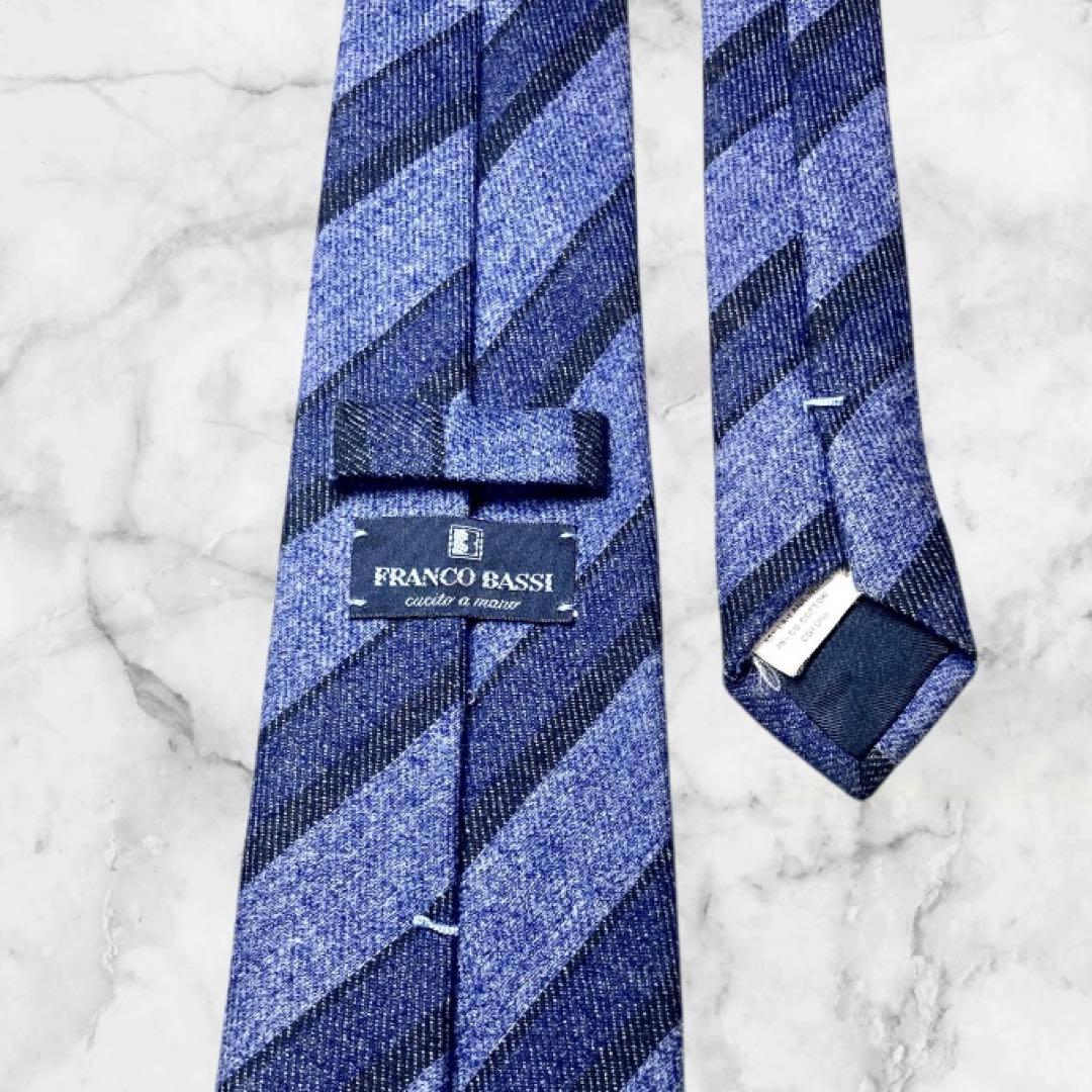 FRANCO BASSI/フランコバッシ ネクタイ ネイビー ストライプ