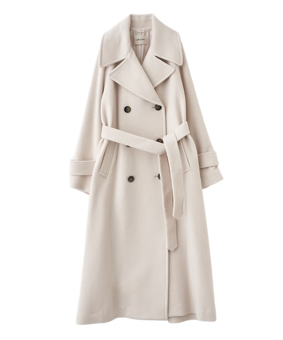 mayココディール　ビッグカラーロングトレンチコート