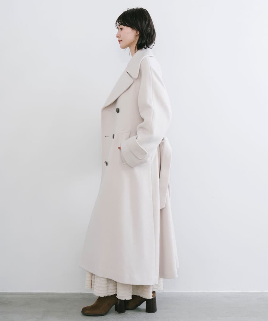 mayココディール　ビッグカラーロングトレンチコート