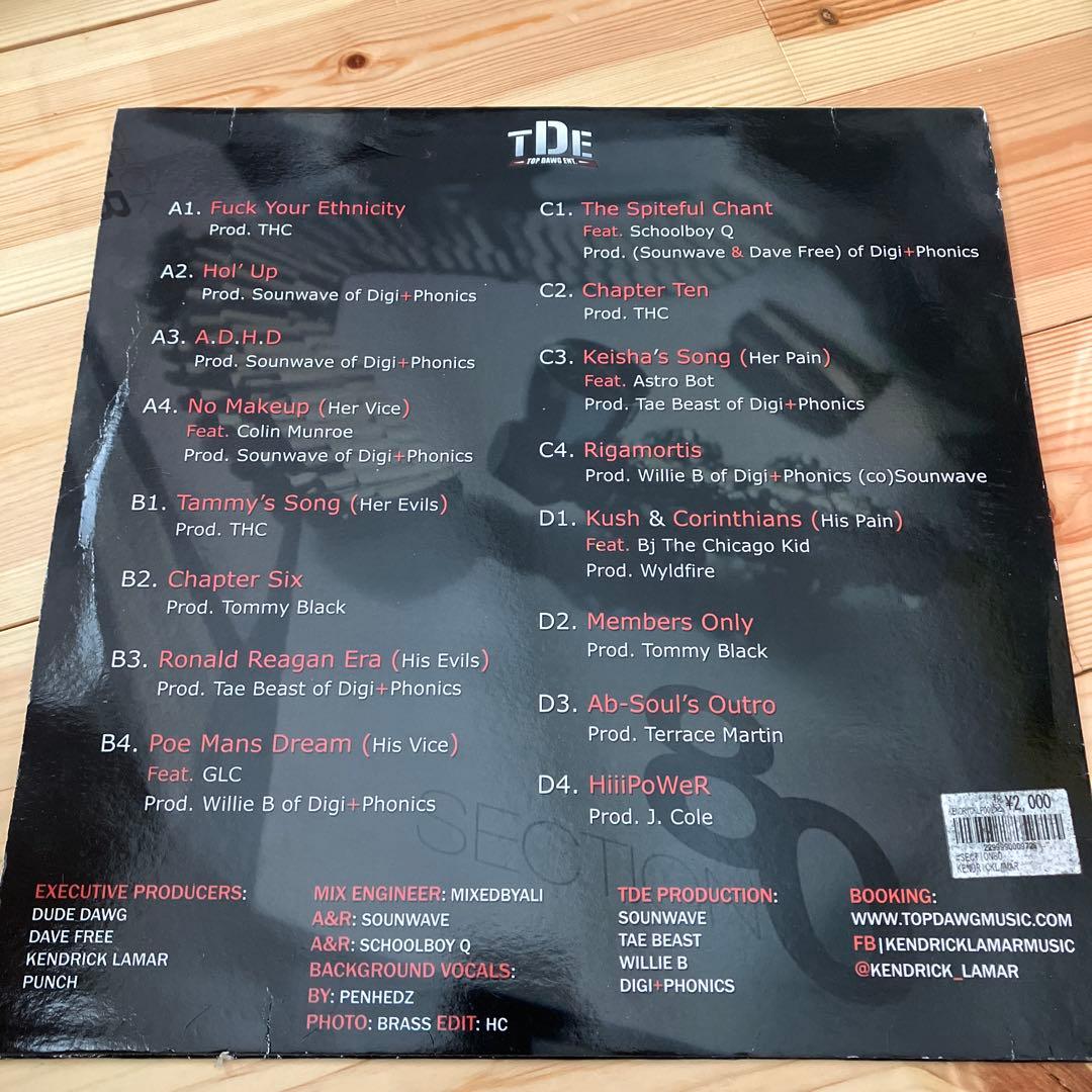 初回プレス黒盤 Kendrick Lamar Section 80 レコード