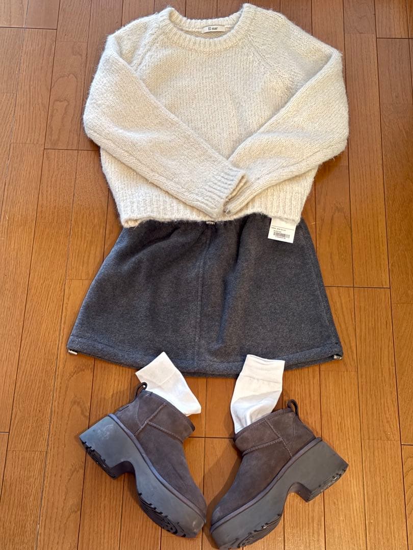 CANAL JEAN☆El marフリースミニスカート/靴下SET 新品✨