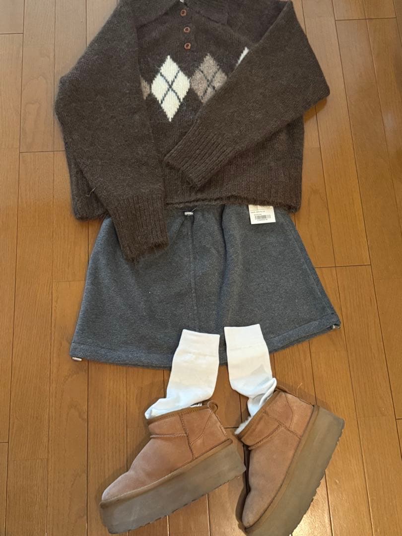 CANAL JEAN☆El marフリースミニスカート/靴下SET 新品✨