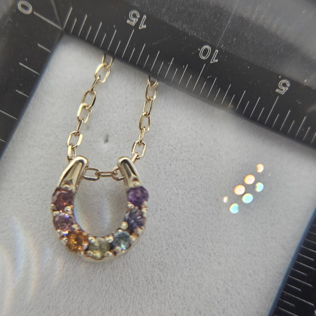 K10馬蹄リバーシブルネックレス ダイヤ0.07ct アミュレット