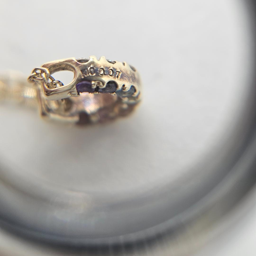 K10馬蹄リバーシブルネックレス ダイヤ0.07ct アミュレット