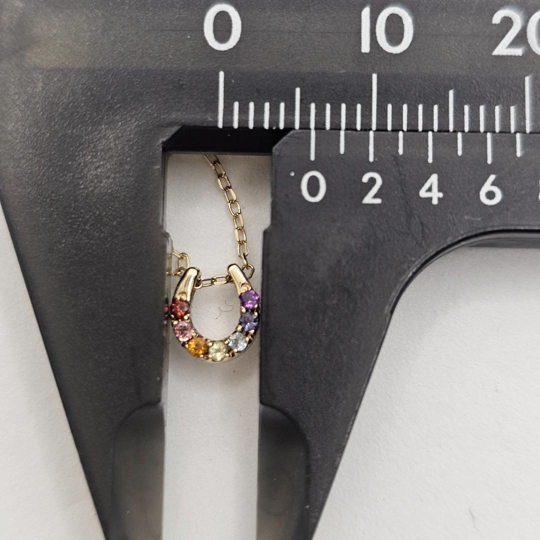 K10馬蹄リバーシブルネックレス ダイヤ0.07ct アミュレット