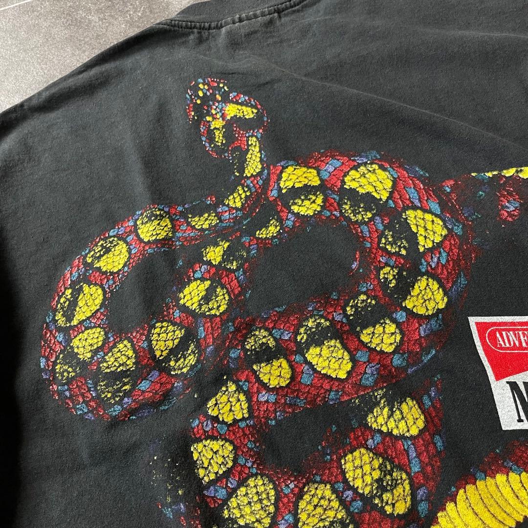 Mallboro マルボロ 蛇 スネークパス ポケットTシャツ 褪黒 XL