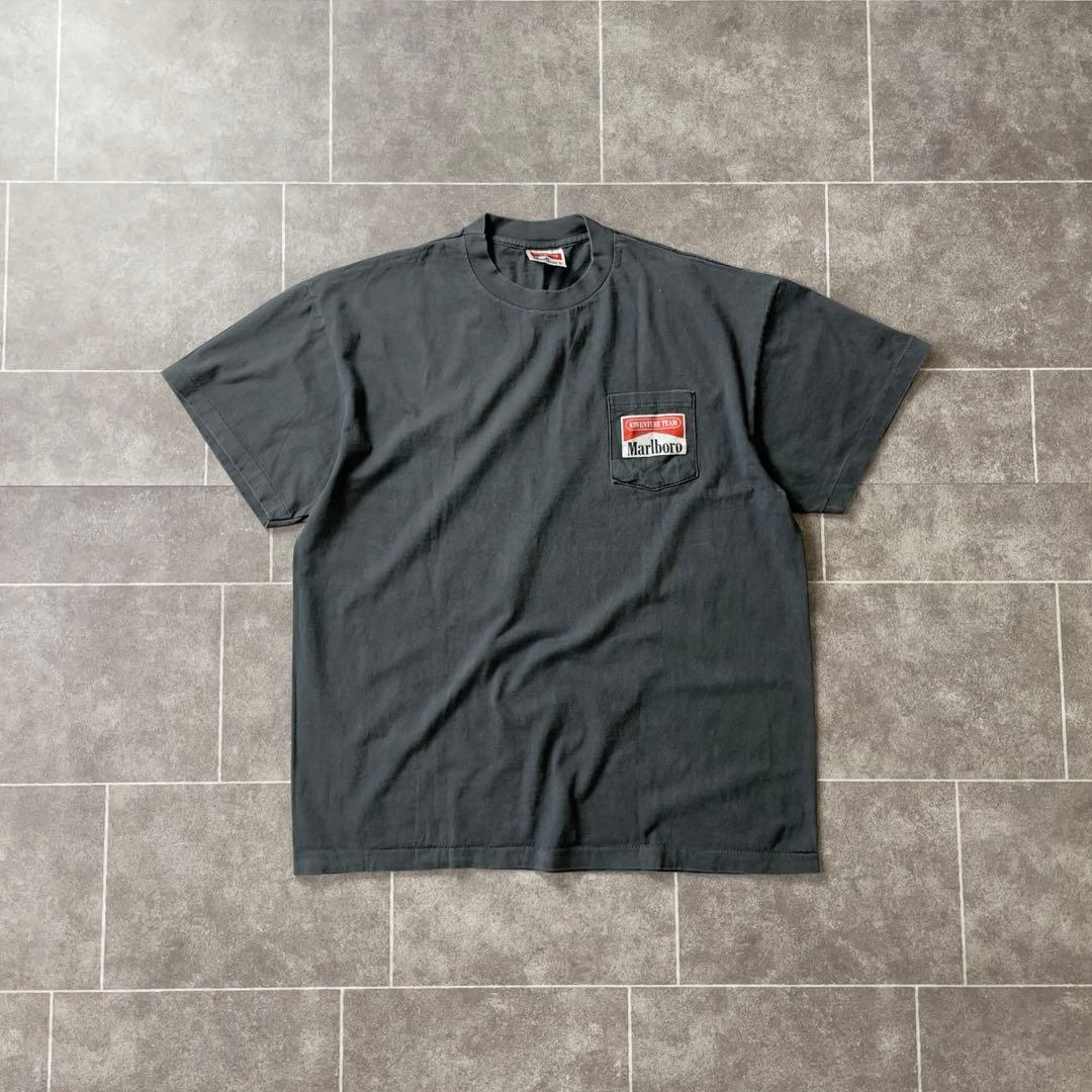 Mallboro マルボロ 蛇 スネークパス ポケットTシャツ 褪黒 XL