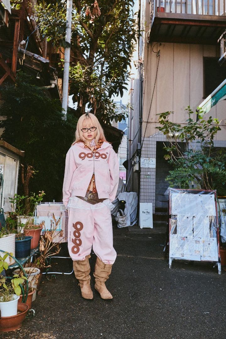 トップス 9090 OG Logo Assort Zip Hoodie pant pink