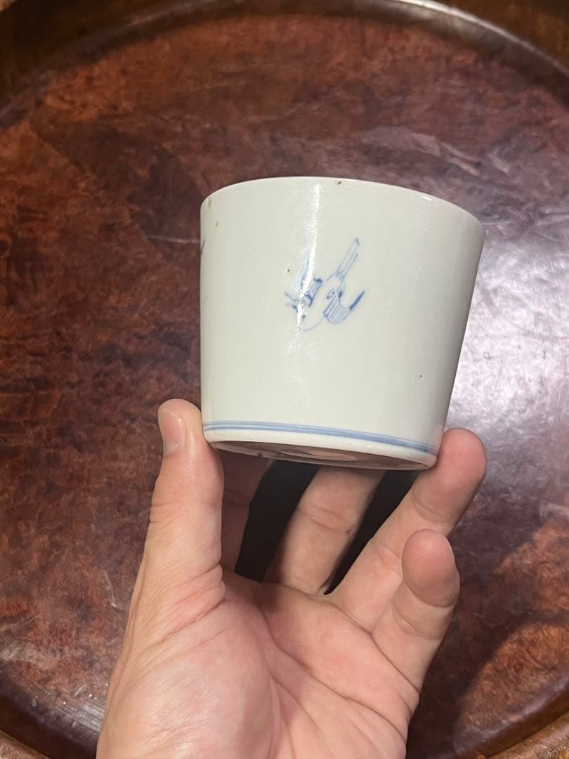 古伊万里　蕎麦猪口　あじさい　鶯　ウグイス　梅　紫陽花　民芸　民藝　青山二郎