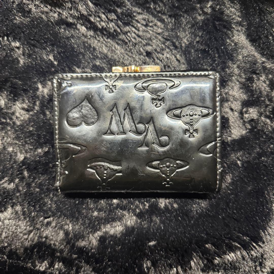 Vivienne Westwood 三つ折り財布 ブラック エナメル